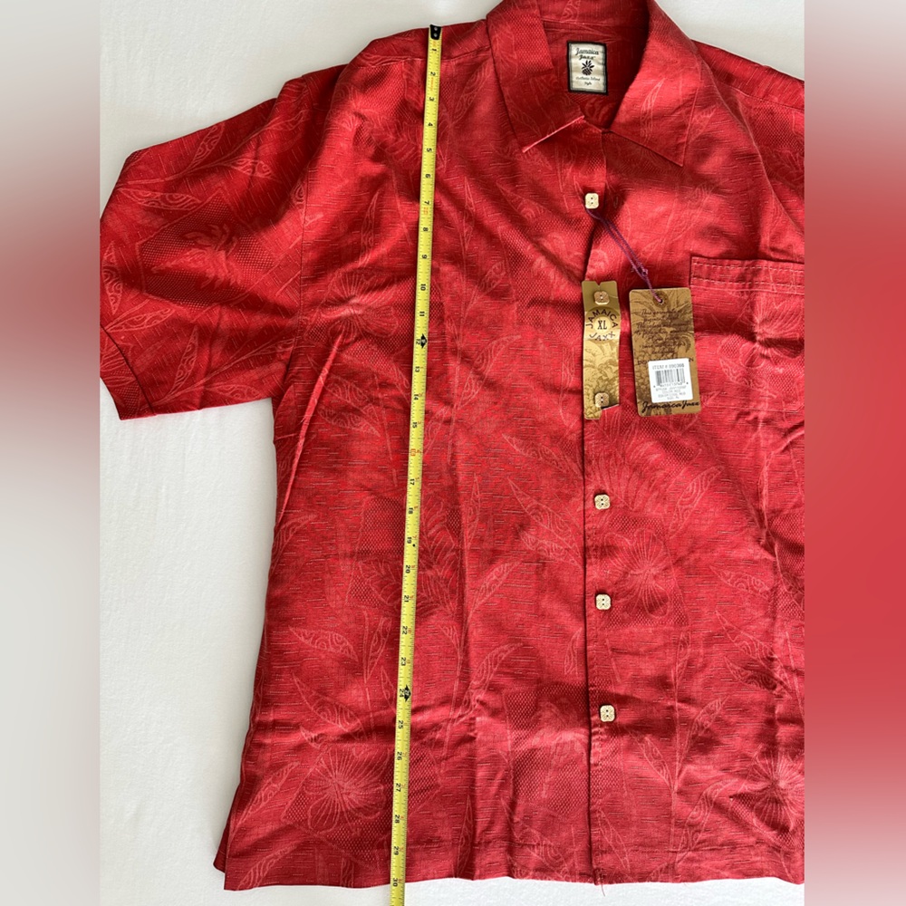 Jamaica Jaxx Men’s 100% Silk Button Down Short Sleeve Hawaiian Shirt, Size XL - Picture 9 of 9